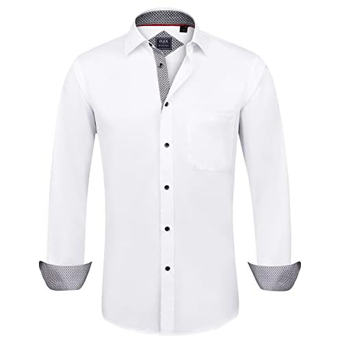 Alimens & Gentle Mens Long Sleeve Dress Shirts Wrinkle Free Casual Button Down Shirts