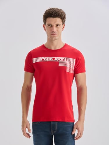 Image of Pepe Jeans Men T-Shirt|Cotton|Slim Fit