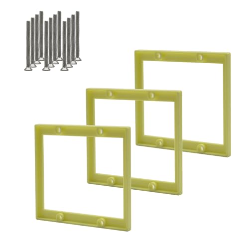 1/4” Double Gang Receptacle Outlet Box Extender,Yellow Electric Box Extender with Screws,Complies with Applicable Electrical Codes,3Pack
