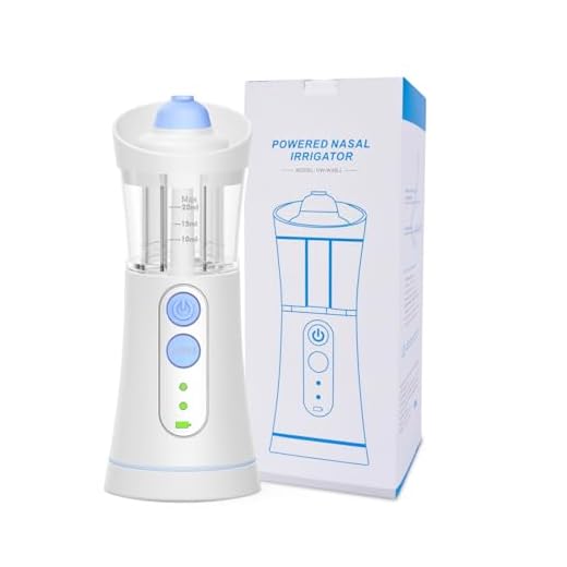 Emgqzwu Nasal Irrigation System,Electric Sinus Rinse Machine, Neti Pot Sinus Rinse for Sinus Relief, Portable Powered Nasal Irrigator with 10 Salt Packs,Netting Pot for Travel and Home