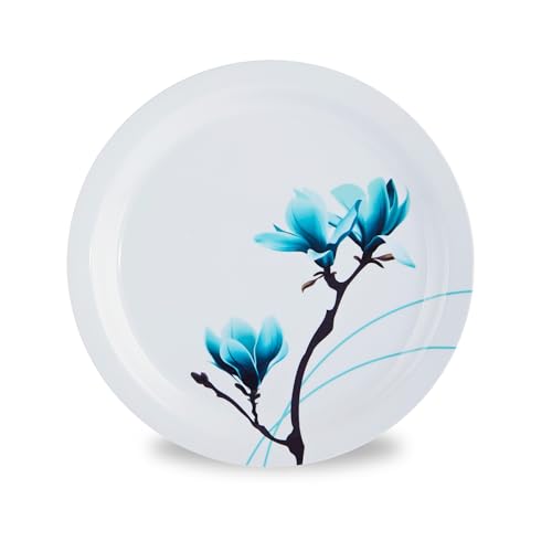 Image of Melamine Quarter Plates | Round Half Plate Serving Set| Break Resistant | Plates for Snacks, Lunch, Dinner | Plates for Home, Office, Restaurant | Set of 6 | 7 Inch's (Sea Green)