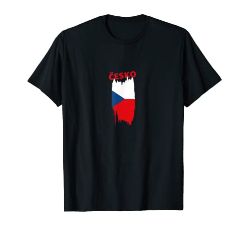 Flag Czech Republic T-Shirt, Black