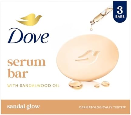 Dove Serum Bar | with Sandalwood Oil | Sandal Glow | 375g (125g x 3)