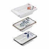 RSOCHS 3 unids Creativo cerámico Mano Pintura de la Mano condimento Plato Salsa de Soja Placa Aperitivo tazones de Cocina Herramientas de Cocina vajilla Color Aleatorio