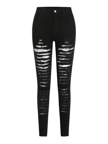 jeans for women trendy Ladder Ripped Jeans,