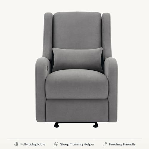 Image of Nurture& The Charleston Wingback - Power Reclining Glider for Nursery - Ergonomic Chair with Stain-Resistant Fabric & Built-in Charging Port - Modern Baby Room Essential