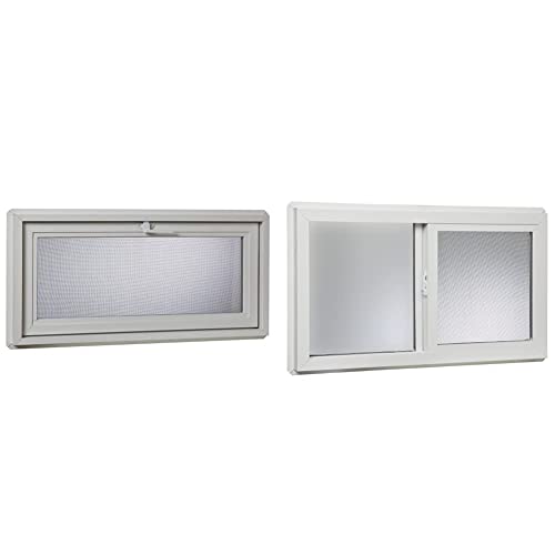 Park Ridge Products VBHI3218PR VBHI Vinyl Basement Hopper Window, 32' x 18', White & VBSI3218PR...