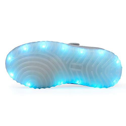 Aosifu Kids Light Up Shoes Toddler Girls Boys Breathable Led Flashing Sneakers Usb Charge A-Grey37 thumb #3