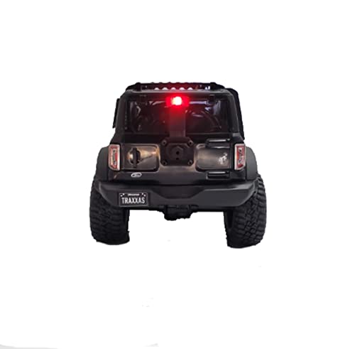 Lâmpada de freio traseiro RC com suporte de pneu sobressalente para carro Traxxas 1/18 TRX4M Bronco,
