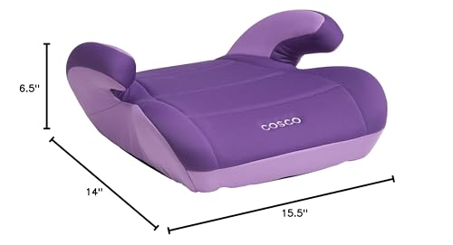 Image of Cosco Topside Backless Booster Car Seat, Lightweight Booster Seats for Cars 40-100 lbs, Backless Booster Seat for Car, Grape