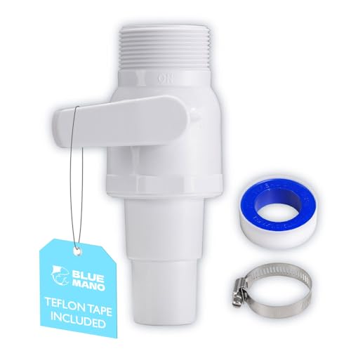 Blue Mano Upgrade 2-Way Ball Valve 1.5 MIP x 1.25 MIP Pool Shut Off Valve Direct Replacement for Hayward SP0729 Valve & Most Above Ground Pool Filter Systems