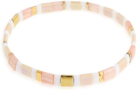 Agriajun Tila Flat Beaded Stretch Bracelets for Women, Trendy Unique Handmade St