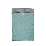 Where Tomorrow Doppelschlafsack 190 x 150 cm mit Tragetasche - 2-Personen Schlafsack, Deckenschlafsack, Hüttenschlafsack - wasserabweisend, atmungsaktiv, 300 g/m² - für Reisen, Camping, Outdoor