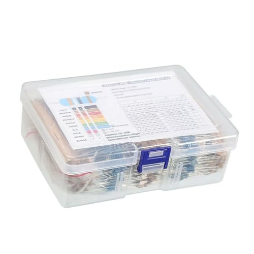 Juego de 2600 resistencias de 130 valores, kits surtidos de resistencias de película metálica de 0,25 W, conectores en la parte de la resistencia