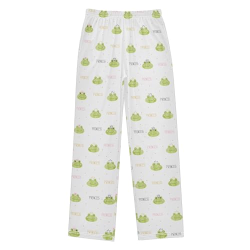 ZZXXB Princess Frog Pattern Boys Long Pants Soft Trousers Elastic Waist Kids Lounge Bottoms with Pockets S-XL
