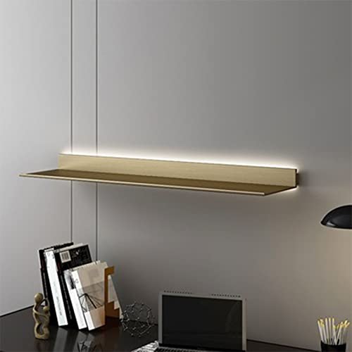 Étagère flottante dorée lumineuse LED pour une ambiance chaleureuse - 3