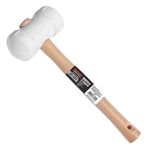 Famastil Martelo Borracha 40Mm Branco C/Madeira, Colorido