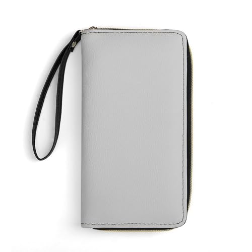 Fashion Decor Wallet, Long PU Zipper Wallet, Travel Purse Fashion Design, Huge Storage Capacity Purse With Rope Grey White