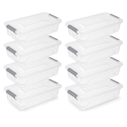 novelinks 4 Quart Clear Plastic Storage Containers with Lids (8 Pack)