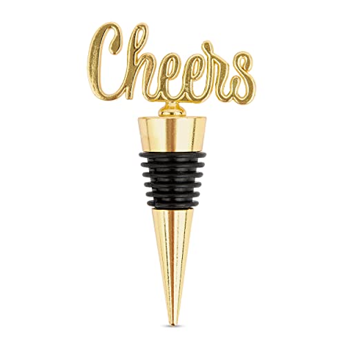 Weddingstar Gold Metal Wine Bottle Stopper - Cheers