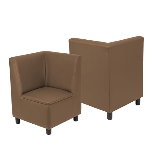 Image of FDP Kid Comfort Collective Modular Corner Armless Armless Chairs, 2-Pack - Chocolate