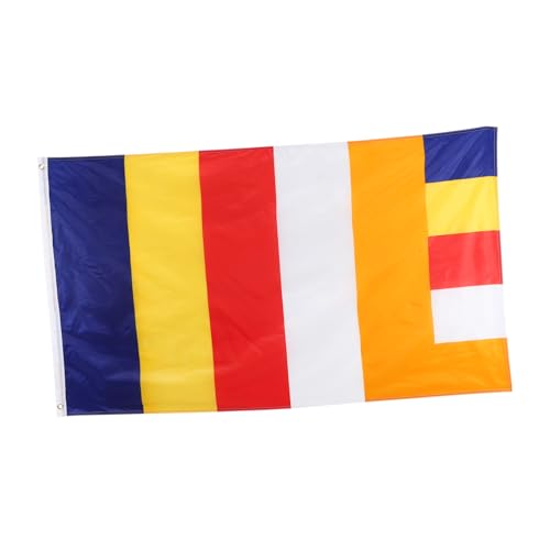 UPKOCH Drapeau Bouddhiste en Polyester 90X150Cm Drapeau de Prière pour Temple et Jardin Décoration Extérieure Solide et Colorée pour Prières et Bénédictions