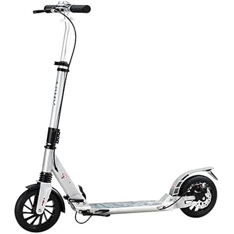 Spielwerk Double Suspension Kick Scooter - ABEC 9 Foldable 2 PU Wheels Height Adjustable Anti-Shock - Suitable for All Ages Cover