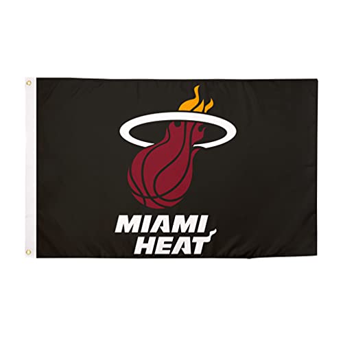 Miami Heat Team NBA National Basketball Association 100% Polyester Indoor Outdoor 3 feet x 5 feet Flag (Flag #2)