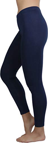 Image of ToBeInStyle Women's Skinny Fit Cotton Full Length Leggings Tights - Regular and Plus Sizes