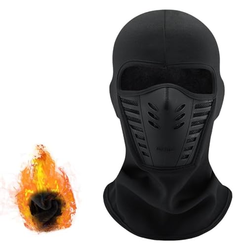 AMFUN Passamontagna Termico, 1 Pezzi Passamontagna Integrale con Pannello in Silicone a Rete Traspirante, Calore del Collo in Pile Invernale per Uomo Donna Sport all'Aria Aperta Motocicletta