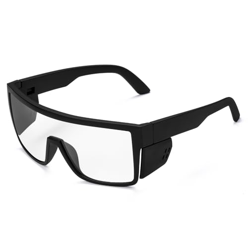 Image of UV400 Transition Photochromic Safety Glases Light to Dark Grey Lens ANSI Z87 Impact Approved
