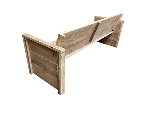 Wood4you Vince Holz Outdoor Gartenbank Lang - 3 Personen Terrassenbank & Aus Naturholz, Wasserdicht, Robust, Moderne Terrassenbank, Geeignet Für Jedes Wetter, Veranda, Rasen, Balkon, Hinterhof (Braun)