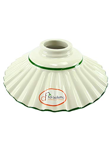 Preisvergleich Produktbild Ersatzkeramik für Lampen, Lampenschirme aus Messing, Eisen, Lampenschirm Keramik verziert grün Jugendstil vf4 Höhe 5,5 cm, Durchmesser Teller 19 cm, Außendurchmesser 5,5 cm
