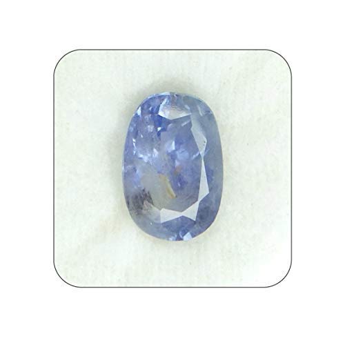 インド製 3.00カラット 天然ブルーサファイア (Neelam Stone Certified Natural Blue Sapphire Silver Platedペンダント) ラボ製 男女兼用 - 認定 -B0C7GWB3RT