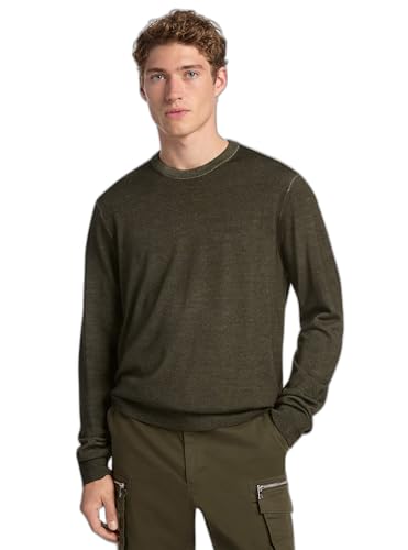 Michael Kors Mens Garment Dyed Merino Crewneck Sweater