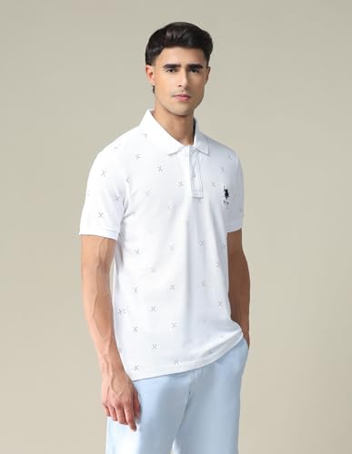 Image of U.S. Polo ASSN. Solid Slim Fit Polo T Shirts for Men - 100% Cotton, Half Sleeves Mens Tshirt