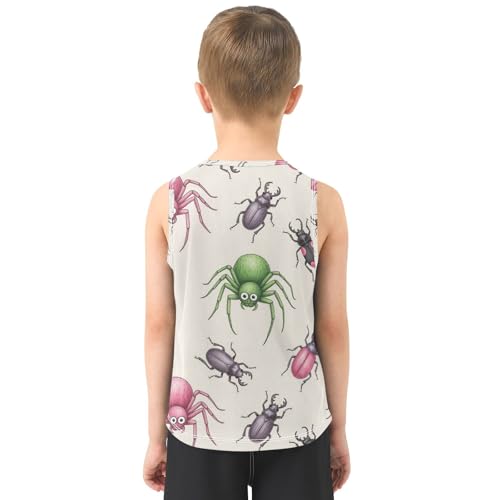 J JOYSAY Tiny Animal Colorful Boys Tank Top Sleeveless Muscle Shirts Quick Dry Workout Active Sport Kids T-Shirts 3-15T3