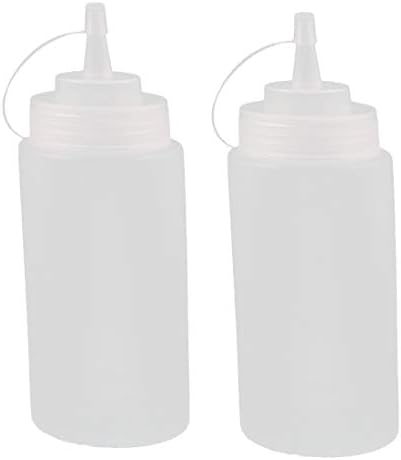 New Lon0167 2Pcs 400ml 16oz Kitchen Food Squeeze Bottles Condiment Ketchup Mustard Oil Salt Clear(2 stücke 400 ml 16 unze küche lebensmittel squeeze flaschen gewürzketchup senföl salz klar image 4