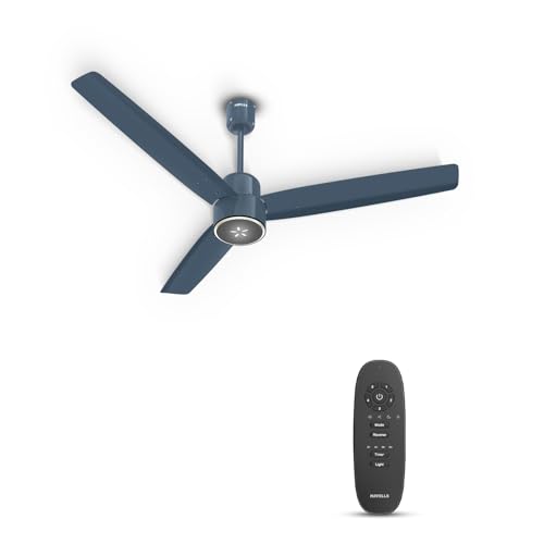 Image of Havells EPIC SIGNIA BLDC Ceiling Fan 1200mm, 5 star, LED Speed Indicator, 380 RPM, Up to 65% Savings,Reverse Rotation,4 Speed Modes,Low Wattage 30W,Low Noise,Air Flow:225 CMM, Denim Blue