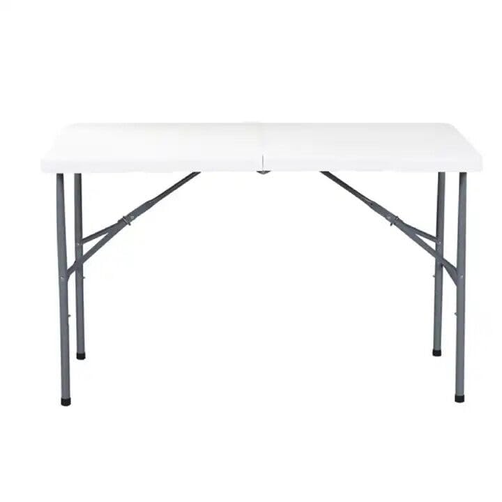 Hampton & Stewart Heavy Duty Folding Trestle Table for Catering, Camping, Picnics, BBQs & Parties - Available in 4ft, 5ft & 6ft (4FT Folding Table)