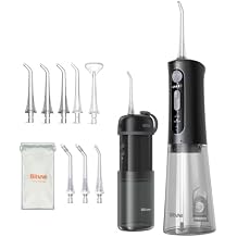 Bitvae Cordless Water Dental Flosser & P1 Portable Mini Water Flosser for Travel, Black & Black