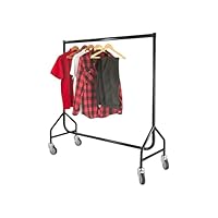 The Workplace Depot Clothes Rail – Heavy-Duty 30 mm Steel Frame, Tool-Free Assembly & Collapsible Design, All-Terrain Castors, Black Garment Trolley for Retail, Warehouse & Events