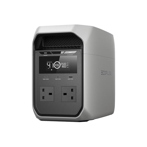 EF ECOFLOW DELTA 3 Classic Portable Power Station, 1024Wh LiFePO4 Battery, 1800W AC Output (3600W Surge), 100W USB-C, 1-Hour Fast Charging, Solar Generator for Camping, RV, Home Backup