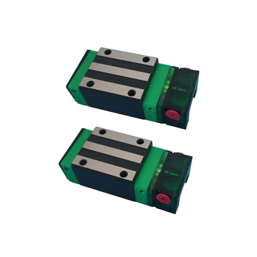 Mssoomm HGH25CA Carriage Slider Block, 2pcs HGH25CA Square Bearing Slider Block with 2pcs E2 Oil Box Self-Lubricating Slider Assembly for 3D Printer, CNC Machine and DIY Project
