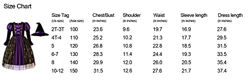 Relibeauty Girls Halloween Spider Witch Dress, 10-12/150 #TOP1