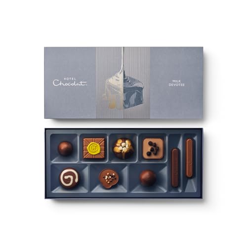 Hotel Chocolat Milk Devotee 9-Piece Boxed Selection 99g - Chocolate Gift Box For Birthday Anniversary
