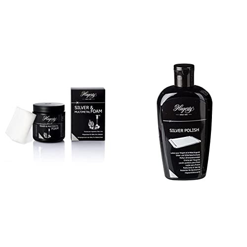 Hagerty Silver & Multimetal Foam Mousse nettoyante pour l'argent et le métal I 185g & Silver Polish Nettoyant efficace pour l'argent et le métal argenté I 250 ml