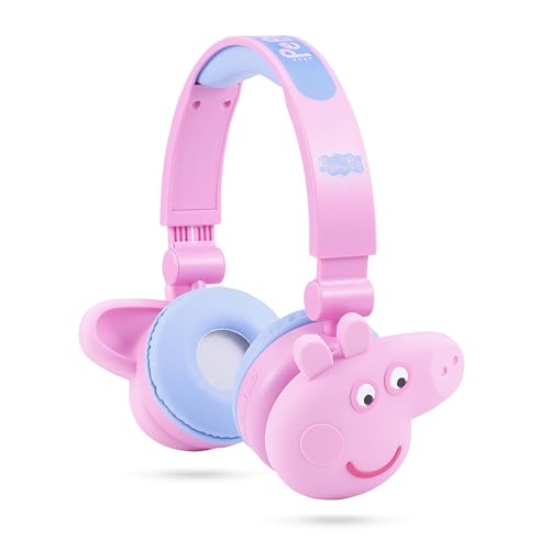 Peppa Pig - Kids Bluetooth Headphones, Wireless & Wired Over-Ear Headphones with Safe Volume, Adjustable Headband, Rechargeable Battery & Stereo Sound – Perfect for School, Home, & Travel