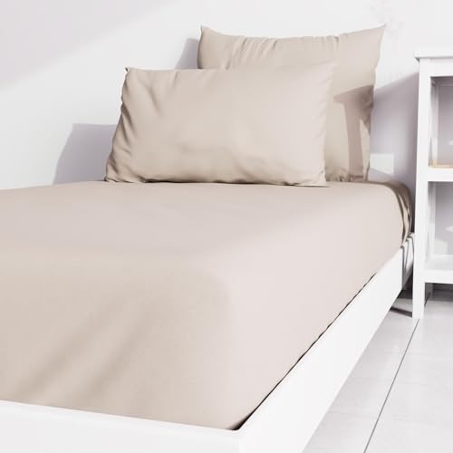 Drap Housse uni 90x190 cm ZZZ Lin, Ecru