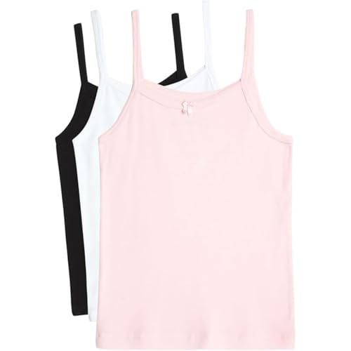 Girls Cotton Undershirt Camisole, Multi Pack (Size 2T-14)